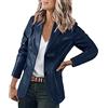 OBiQuzz Blazer, giacca sportiva da donna, in pelle PU, a maniche lunghe, per lavoro, ufficio, blazer, giacca in similpelle, leggera, estiva, per feste, primavera, mezza stagione