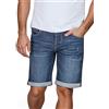 riverso RIVTom - Pantaloncini da Uomo in Denim, vestibilità Normale, Cotone, Jeans Short, Bermuda, Grigio, Azzurro, Blu, W30 - W42 - Dark Blue Denim (D250) - W32