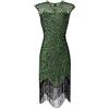 BOTCAM Abito Charleston Anni 20, Abito da Donna con Paillettes e Frangiature Stile Flapper Gatsby Anni 20, Abito da Sera in Costume da Donna, Abito da Donna con Paillettes Senza Maniche, Abito da Festa Sexy