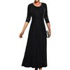 ORANDESIGNE Abito in Velluto Donna Lungo Vestito in Velluto Vestiti Invernali Eleganti Abiti da Cerimonia Maxi Abito Sera Festa Natale A Nero L