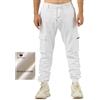 TONY BACKER Pantaloni Cargo Uomo in Maglia di Cotone Multitasche Laterali Casual e Chiusura Coulisse e i Lacci nella Vita 7905 (IT, Numero, 34, Regular, Regular, BIANCO-06N)