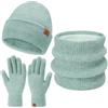 Bequemer Laden Donna Uomo Invernale Termici Cappello Sciarpa Touch Screen Guanti Set con Fodera in Pile, Invernali Berretto in Maglia Scaldacollo Regalo
