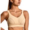 SYROKAN Reggiseno Sportivo Donna Senza Ferretto Beige 3D