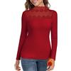 WOWENY Maglia termica da donna, a maniche lunghe, in pizzo caldo, da donna, funzionale, a collo alto, per l'inverno