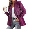 YAOTT Blazer Doppiopetto da Donna in Velluto a Coste Autunno Inverno Moda Casual Giacca Velluto a Coste Tinta Unita Maniche Lunghe Giacca da Abito Risvolto Giacca Cardigan Vintage da Donna Colore B L