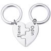 INBLUE Set di Portachiavi in Acciaio Inox Personalizzato 2-5 Nomi Cuore Puzzle Pezzi Portachiavi Nome Personalizzato Regali Portachiavi per Donne