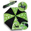 HECKBO Magic Ombrello per bambini - calcio - cambia colore in caso di pioggia - ombrello pieghevole: si adatta a qualsiasi zaino scolastico