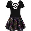 Mulnall Girls Ballet Leotards Dance Tutu Skirt Toddlers Dance Training Wear Dress Criss Cross Straps Back Shiny Sequin