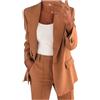 KHIRVWL Completo Tailleur da Donna, 2 Pezzi, Slim Fit, Giacca a Bottone Unico, con Gonna O Pantalone, da Ufficio Completo da Donna con Giacca e Cardigan con Risvolto e Bottoni alla Moda