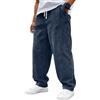 Onsoyours Pantaloni in Velluto a Coste da Uomo a Gamba Larga Pantalone con Tasche e Elastico in Vita