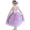 Amissz Abito Bambina da Fiore Vestito Elegante Bambina Damigella Bambina Abbigliamento Abiti Vestito Cerimonia Bambine Flower Girl Dress with Headband Viola Verde Khaki 2-8 Anni