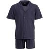 Henry Terre Pigiama da uomo Shorty Karl con motivo a quadri, set M-5XL in cotone abbottonato, pantaloncini e maglietta a maniche corte, design elegante, antracite., 5XL