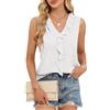 ROFUSSO Canottiere da Donna Camicette Senza Maniche con Collo a V Canotta Estiva Elegante Camicia da Business di Tendenza(Bianco,S)