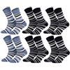 Tobeni 6 Paia di Calzini in Cotone Termico per Bambini con Calze Autoreggenti in Spugna per Ragazzi e Ragazze 2x Jeans 4x Marina Blu 35-38