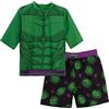 Marvel Pantaloncini da Bagno Incredible Hulk + Rash Vest 2 Pezzi Costume da Bagno Top da Surf + Pantaloncini da Surf