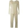 RAGNO Pigiama Donna Collo a Goccia con Bottone Thermo Cotton Caldo Cotone Invernale Articolo DR94NU, 004 Avorio, Taglia 42