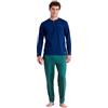 Noidinotte; more than pyjamas Noidinotte - Pigiama Uomo in Cotone con Top Tre Bottoni Pantalone Corto Articolo Easy - XXL Blu