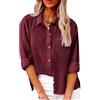 SHEKINI Camicia Lino Donna Camicetta da Donna Elegante Maniche Lunghe Cotone Blusa Maglietta Scollo a V Top Camicette Abbigliamento Donna Ufficio Casual