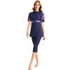 TaissBocco Rash Guard da Donna Costume da Bagno Modesto per Ragazze Manica Corta Bikini Costumi da Bagno da Surf Burkini