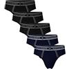 Navigare Slip Uomo, Art.714 Assortito (3 Neri + 2 Blu) XXL