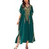YouKD Maxi cardigan da donna, stile boho, lungo, caftano, taglia unica, copricostume da bagno, E Blu, taglia unica