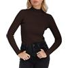ORANDESIGNE Donna Maglioncino Basico Collo Alto Vestibiltà Aderente Maglia Manica Lunga Invernale Slim Fit Elasticizzata Leggero Basic Tshirt Maglie Top A caffè Taglia Unica
