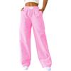 Rapbin Pantaloni lunghi da pigiama da donna, estivi, in cotone, a quadretti, morbidi, per il tempo libero, con tasche