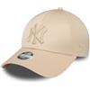 New Era New York Yankees MLB Berretto da Donna 9Forty Regolabile Donna Ragazza Raso Beige Logo tonale