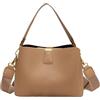 Funseed - Borsa a tracolla da donna, alla moda, in pelle sintetica, a spalla singola, con chiusura a zip, Cachi