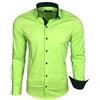 Baxboy Camicia da uomo a maniche lunghe, Slim Fit, facile da stirare, per lavoro, tempo libero, matrimonio/Con colletto Kent, modello B-500, verde, M