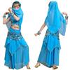 pvucpot Top Bambina Costume Da Ballerina Del Ventre, Abiti Da Ballo Latinno Per Bambine Abiti Costum A Maniche Lunghe Per Danza Del Ventre Bambina Dance Bambin Gonna Frange Ragazze