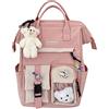LYEAA Zaino Kawaii per Ragazze Studentesse, Carino Zaino Estetico, Zaino Giapponese Harajukue in Tela con Kawaii Pin e Accessori per Laptop e Libri