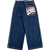 ORANDESIGNE Y2K Jeans Uomo Larghi Pantaloni Cargo Men's Jeans Hip Hop Denim Pantaloni a Gamba Larga Streetwear T Blu L