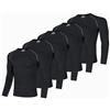 AMZSPORT Maglia Compressione Uomo Maglia Termica Manica Lunga Maglietta Palestra Compression Shirt Ciclismo Running Sportiva, Confezione da 5 Nero L