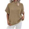 Generico Lupetto Maglia Sottogiacca Donna Maglia Donna Maglione Oversize da con Maniche A Corte Collo Casual Senza Maniche in Jadea Lupetto Khaki S
