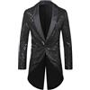 Genérico FRAC Uomo con Paillettes Giacca Gotica Midi Cappotto Lucido con Bottoni Elegante Smoking Giacca Stile Medievale Vestire Corte Vittoriana per Discoteca Festa, Nero , XL