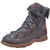 Generic Stivali gotici da donna piatti - Stivali invernali vintage con lacci antiscivolo piatti stivaletti corti stivali da neve comodi scarpe da trekking, grigio., 39