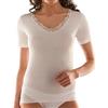 Liabel Confezione 2 Pezzi Maglia Manica Corta Donna Lana Cotone Art 05321/1036 - Pizzo Assortito - Bianco 8 XXXL