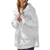 ticticlily Giubotto Donna Invernale Lungo Piumino con Cappuccio Giacca Impermeabile Cappotto con Cerniera e Tasche Giacche Zip-Up Parka Coat Jacket A Bianco L A Bianco L