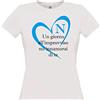 DND di D'Andolfo Ciro T-Shirt Maglia Donna Calcio Napoli Coro Un Giorno all'improvviso Cuore, Stampata Direttamente su Tessuto (XS)