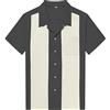 Candow Look Men's Casual Bowling Shirts Two-Tone Gold&Black
