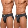 KD Willmax KNK Sostegno palestra da uomo con copertura posteriore | 100% cotone biologico sospensorio con tasca coppa | Sports Fit, Nero - Confezione da 2, M