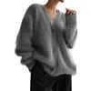 Wyeysyt Cardigan sfocato per Le Donne Slouchy V Neck Manica Lunga Button Down Oversize Casual Maglione Peloso 2025