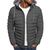 ORANDESIGNE Piumino Uomo Impermeabile Leggero Antivento ed Antipioggia, Giacca Autunnale Invernale da Uomo con Cappuccio Calda e Trapuntata B Grigio XXL