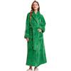 LOCIIXAT Vestaglia da Donna Morbida e Calda in Pile Teddy per Donna, Accappatoio Lungo in Velluto per Donna, Verde, 10-14