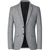 Generic Giacca da uomo in misto lana, Giacca da uomo invernale, Blazer da uomo in tweed, Cappotto sportivo grigio su misura, Blazer classico monopetto, Giacca formale da uomo con texture, Blazer da uomo per