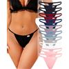 FINETOO 10er Pack G String Tangas Damen Baumwolle Unterwäsche Frauen Low Rise Stretch T-Back Tanga Sexy Unterhosen Women S-XL