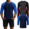 Geyoga Confezione da 3 Magliette da Uomo A Manica 3/4, Girocollo, Stile Baseball, Traspiranti E Sportive
