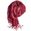 ufash Sciarpa in 100% seta Pashmina dall'India per donna e uomo, motivo Paisley, 160 x 35 cm - fazzoletto in seta pura, rosso