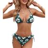 Genfien Costume da Bagno Donna Due Pezzi Bikini Set Halter | Reggiseno Bikini Top Triangolo Tanga,Brasiliano,Beachwear,Swimwear,Costumi da Mare